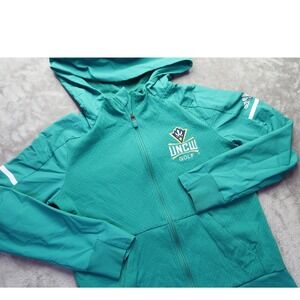 Adidas UNCW Seahawks Golf‎ Women's Teal Lightweight Hooded Track Jacket S